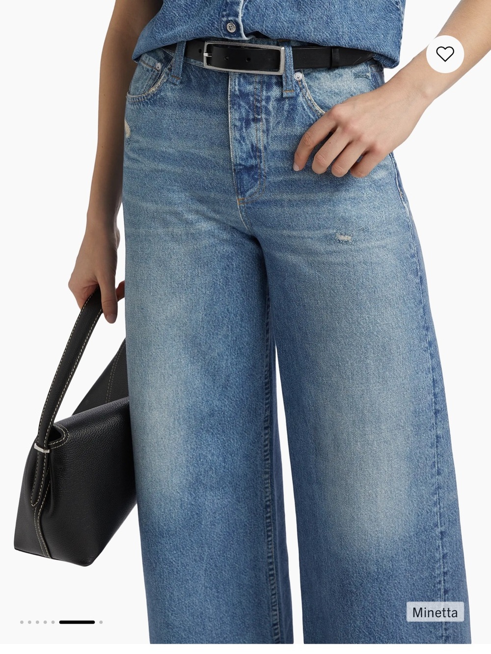 rag & bone Light Blue Wide-Leg Sweatpants Cropped Jeans, Size 27, EUC - Picture 4 of 11